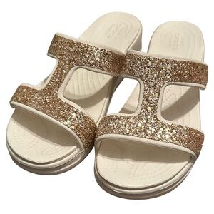 Gold Glitter Crocs